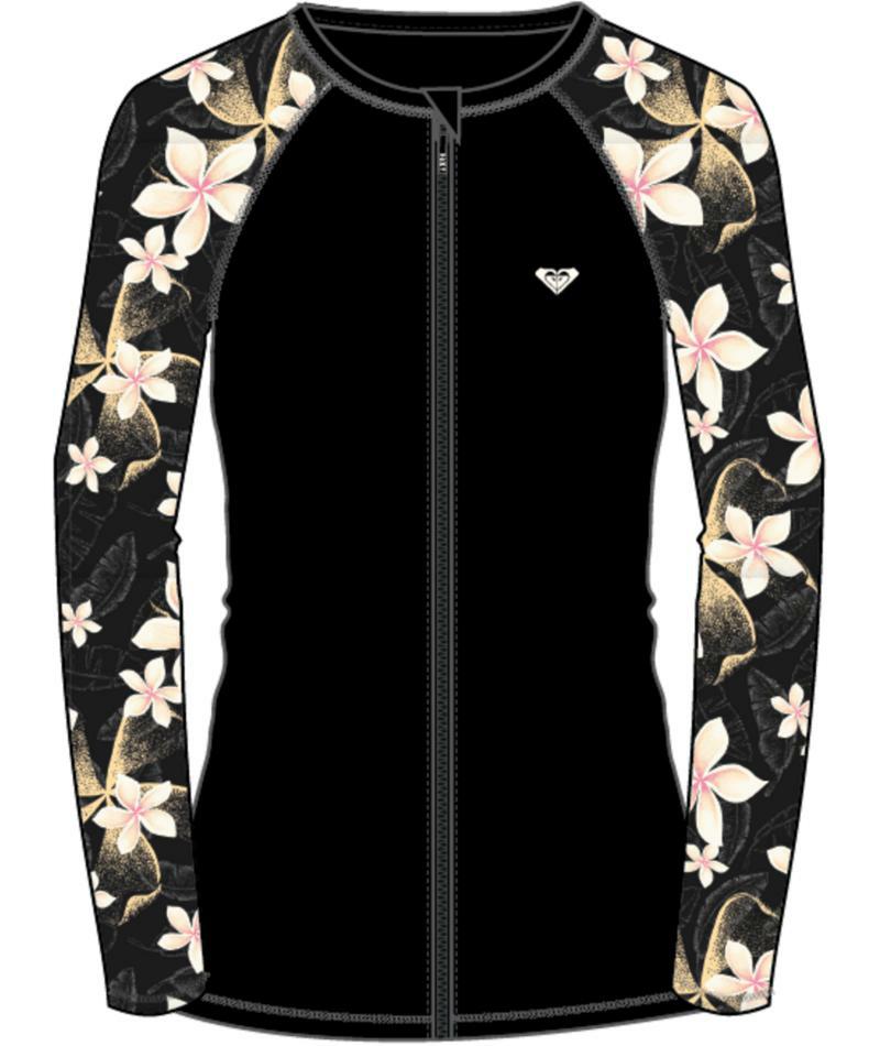 Roxy Basic Mix Ls Zip Lycra Anthracite Hibiscus. Roxy Rashvests in Womens Rashvests & Womens Wetsuits. Code: URJWR03274
