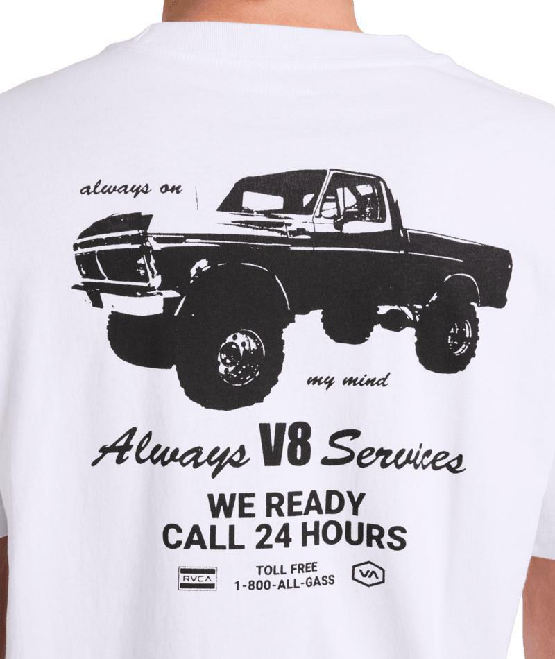 Rvca V8 Ss White. Rvca Tees in Mens Tees & Mens T-shirts & Singlets. Code: UVYZT01011