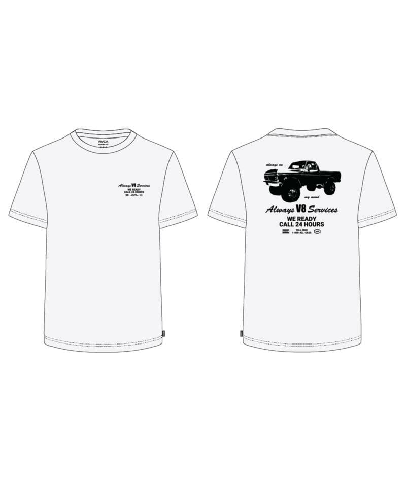 Rvca V8 Ss White. Rvca Tees in Mens Tees & Mens T-shirts & Singlets. Code: UVYZT01011