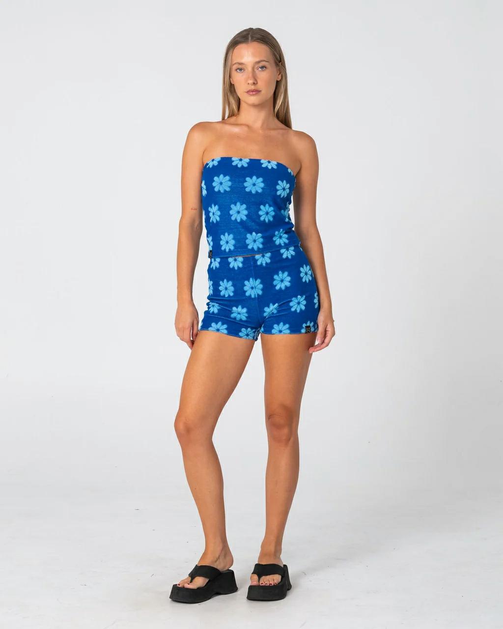 Rusty Bloom Towelling Booty Sho Royal Blue / Blue. Rusty Walkshorts - Elastic Waist in Womens Walkshorts - Elastic Waist & Womens Shorts. Code: WKL0882