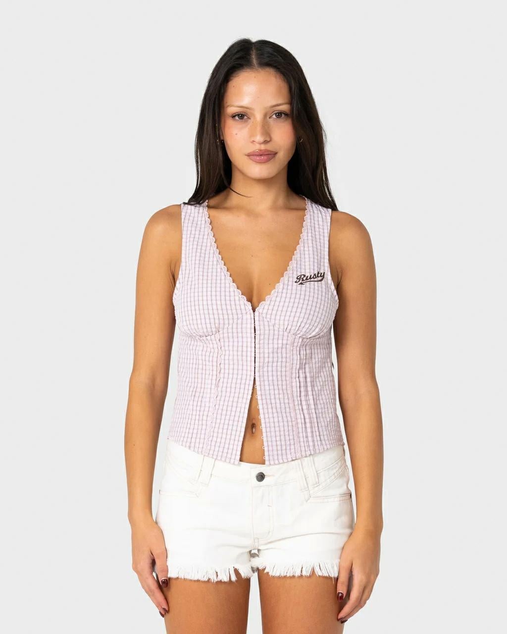 Rusty Peggy Sue Sleeveless Butt Pink A Boo. Rusty Shirts - Short Sleeve in Womens Shirts - Short Sleeve & Womens Shirts. Code: WSL0895