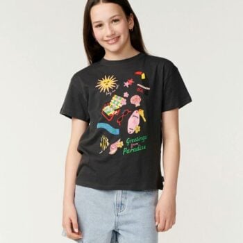 Rip Curl Island Time Band Tee - Gi Washed Black. Rip Curl Tees in Girls Tees & Girls T-shirts & Singlets. Code: 07SGTE