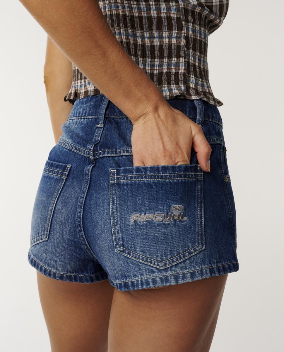 Rip Curl Sasha Denim Short Mid Blue. Rip Curl Walkshorts - Fitted Waist in Womens Walkshorts - Fitted Waist & Womens Shorts. Code: 08OWWS