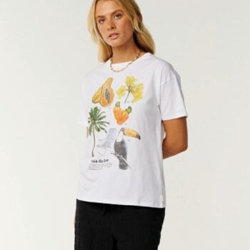 Rip Curl Paraiso Relaxed Tee Optical White. Rip Curl Tees in Womens Tees & Womens T-shirts & Singlets. Code: 0QTWTE