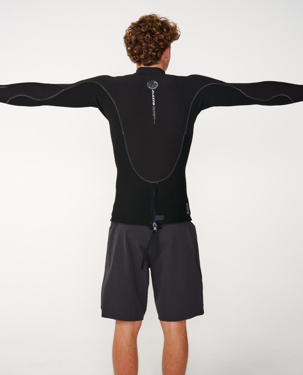 Rip Curl Elasto 1.5mm Long Sleeve Wetsuit Jacket Black. Rip Curl Vest & Jackets in Mens Vest & Jackets & Mens Wetsuits. Code: 12UMWJ