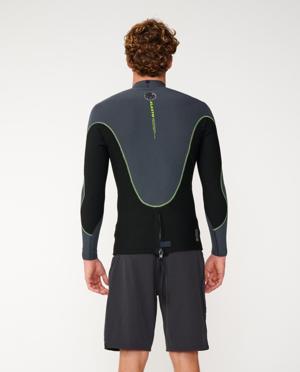 Rip Curl Elasto 1.5mm Long Sleeve Wetsuit Jacket Charcoal F.lime. Rip Curl Vest & Jackets in Mens Vest & Jackets & Mens Wetsuits. Code: 12UMWJ