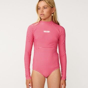 Rip Curl Island Check Ls Surfsuit- Deep Red/pink. Rip Curl Swimwear - Separates in Girls Swimwear - Separates & Girls Swimwear. Code: 14ZGRV