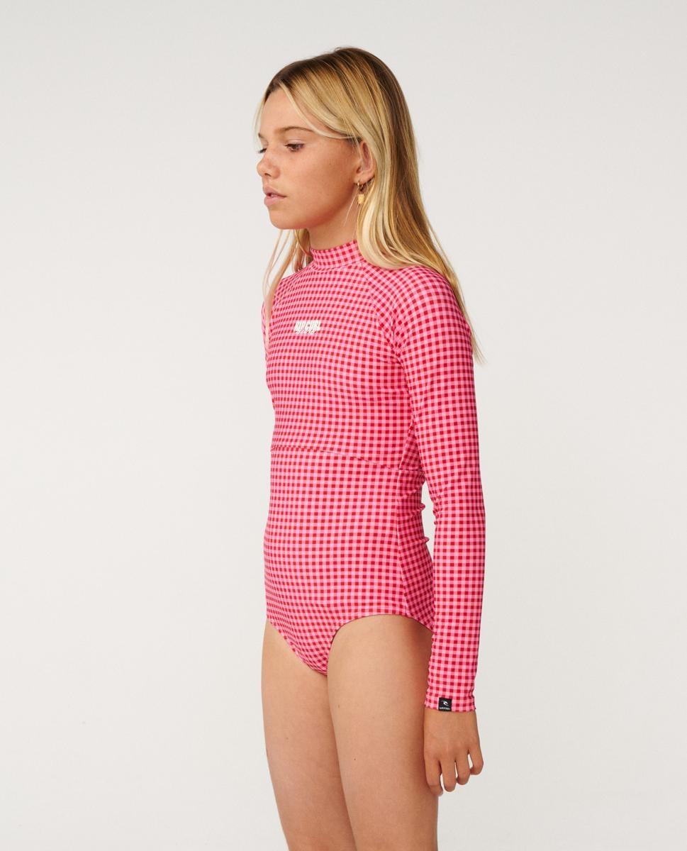 Rip Curl Island Check Ls Surfsuit- Deep Red/pink. Rip Curl Swimwear - Separates in Girls Swimwear - Separates & Girls Swimwear. Code: 14ZGRV