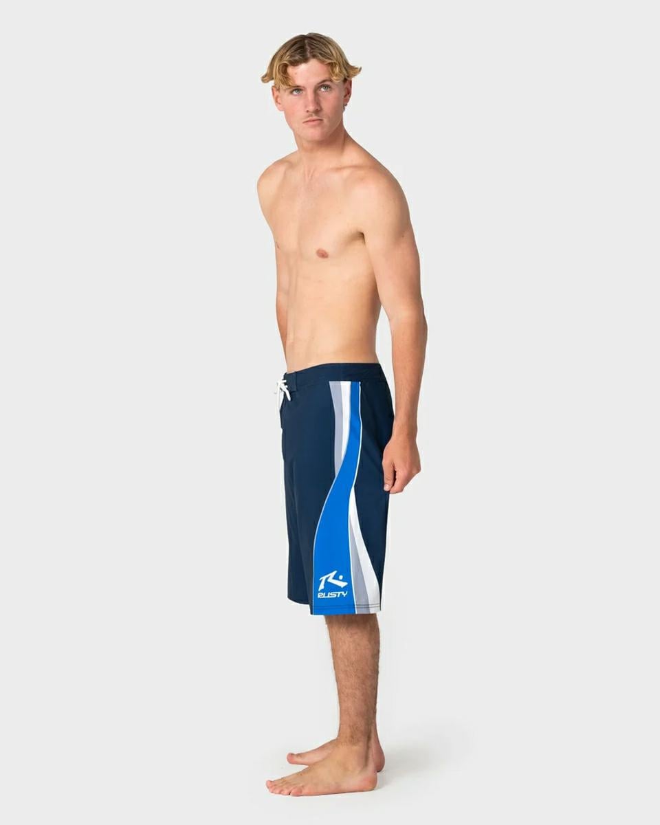 Rusty Plot Twist Boardshort Navy Blue 1. Rusty Boardshorts - Fitted Waist in Mens Boardshorts - Fitted Waist & Mens Shorts. Code: BSM1672