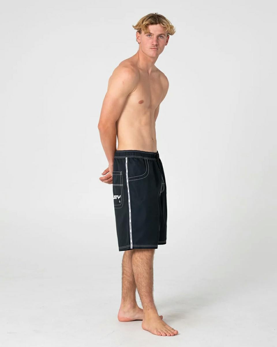Rusty Flip Daddy Boardshort Black 4. Rusty Boardshorts - Elastic Waist in Mens Boardshorts - Elastic Waist & Mens Shorts. Code: BSM1674