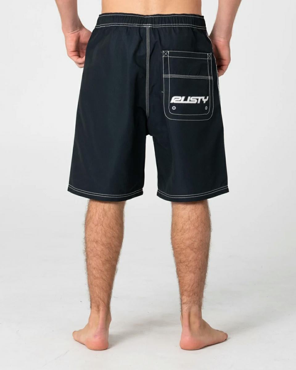Rusty Flip Daddy Boardshort Black 4. Rusty Boardshorts - Elastic Waist in Mens Boardshorts - Elastic Waist & Mens Shorts. Code: BSM1674