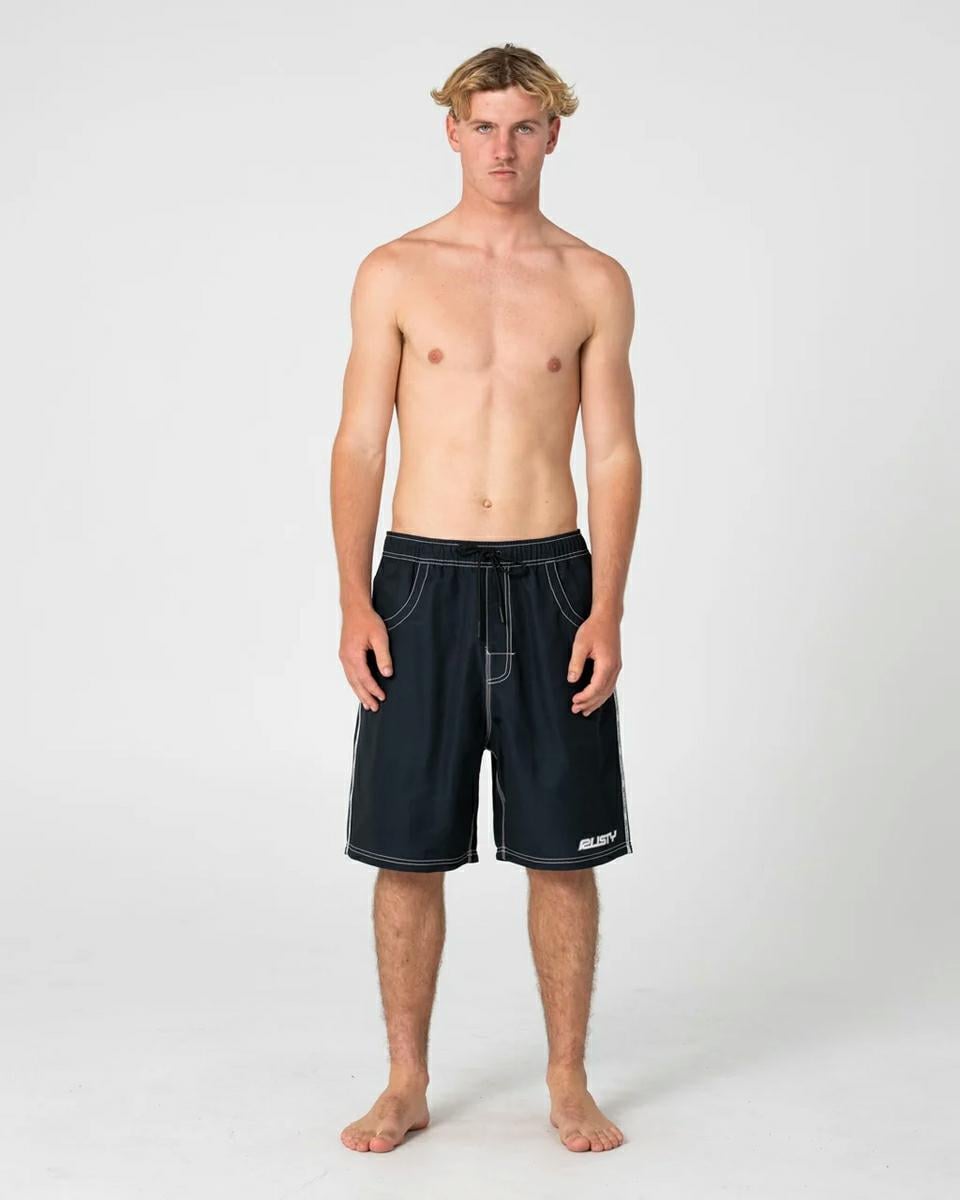 Rusty Flip Daddy Boardshort Black 4. Rusty Boardshorts - Elastic Waist in Mens Boardshorts - Elastic Waist & Mens Shorts. Code: BSM1674