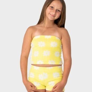 Rusty Hazey Daisy Towelling Top Pale Banana. Rusty Tees in Girls Tees & Girls T-shirts & Singlets. Code: FSG0021