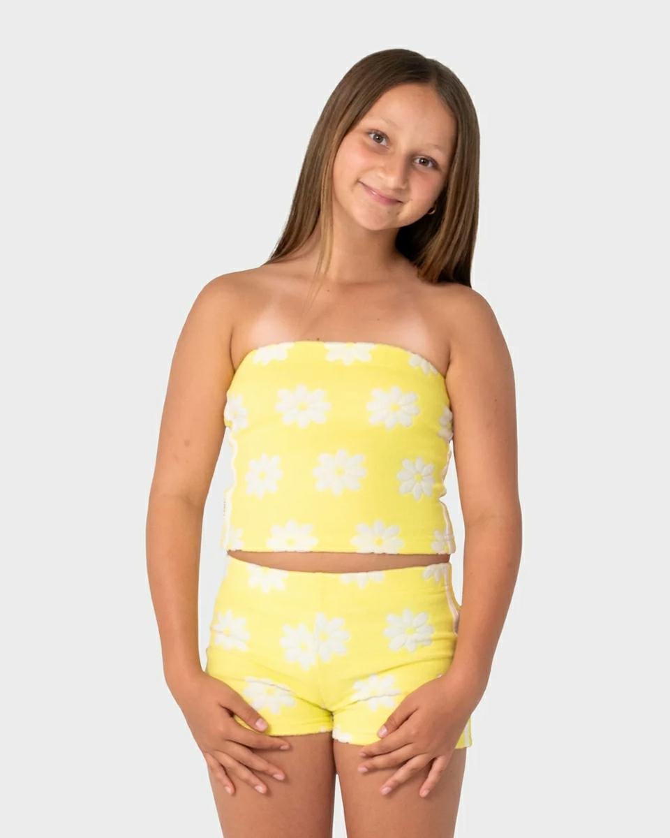 Rusty Hazey Daisy Towelling Top Pale Banana. Rusty Tees in Girls Tees & Girls T-shirts & Singlets. Code: FSG0021