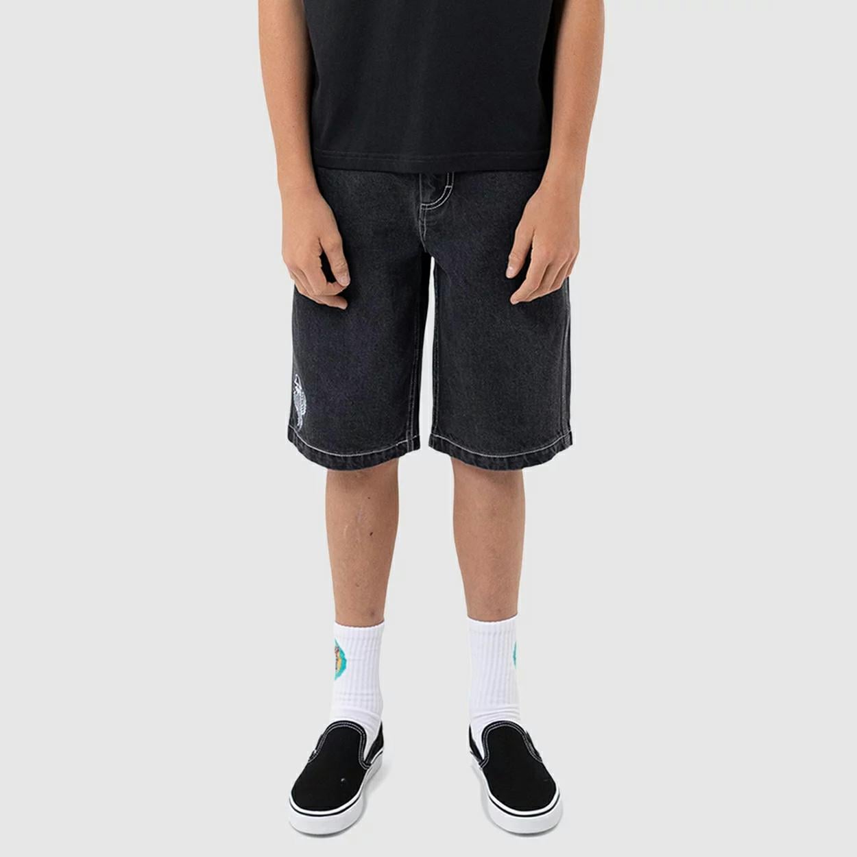 Santa Cruz Skateboards Tripper Stack Jean Short Wash Black. Santa Cruz Skateboards Walkshorts - Fitted Waist in Boys Walkshorts - Fitted Waist & Boys Shorts. Code: SB226-SH08