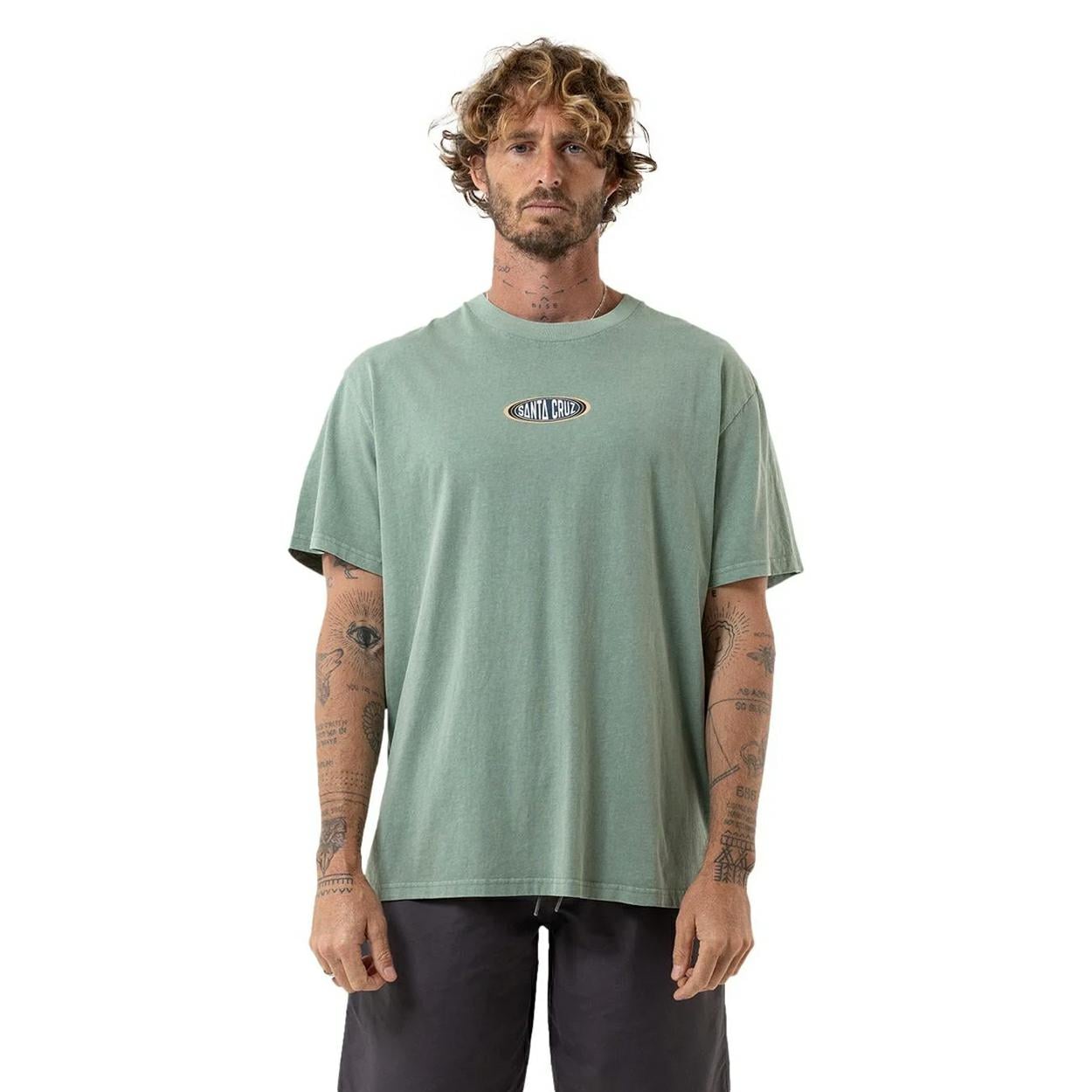 Santa Cruz Skateboards Region Centre Tee 180 Gsm Washed Sage. Santa Cruz Skateboards Tees in Mens Tees & Mens T-shirts & Singlets. Code: SM226-SS19