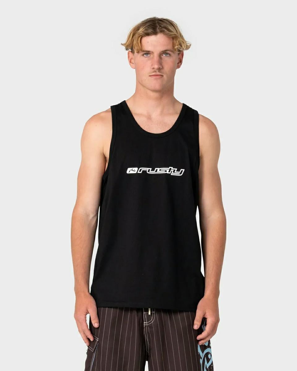 Rusty Fragment Tank Black. Rusty Singlets & Tanks in Mens Singlets & Tanks & Mens T-shirts & Singlets. Code: TSM0544