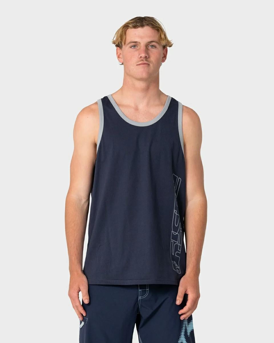 Rusty Speedrun Tank Navy Blue. Rusty Singlets & Tanks in Mens Singlets & Tanks & Mens T-shirts & Singlets. Code: TSM0548