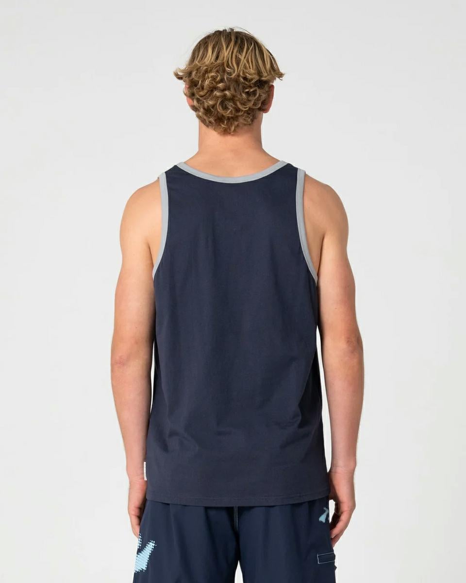 Rusty Speedrun Tank Navy Blue. Rusty Singlets & Tanks in Mens Singlets & Tanks & Mens T-shirts & Singlets. Code: TSM0548