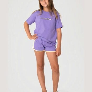 Rusty Mini Tammy 2 Girls Oversi Mulberry Purple / Wh. Rusty Tees in Girls Tees & Girls T-shirts & Singlets. Code: TTG0100