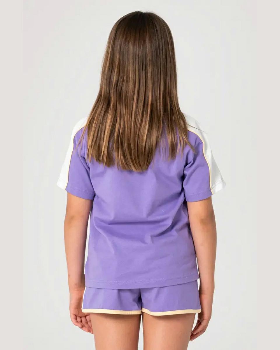 Rusty Mini Tammy 2 Girls Oversi Mulberry Purple / Wh. Rusty Tees in Girls Tees & Girls T-shirts & Singlets. Code: TTG0100