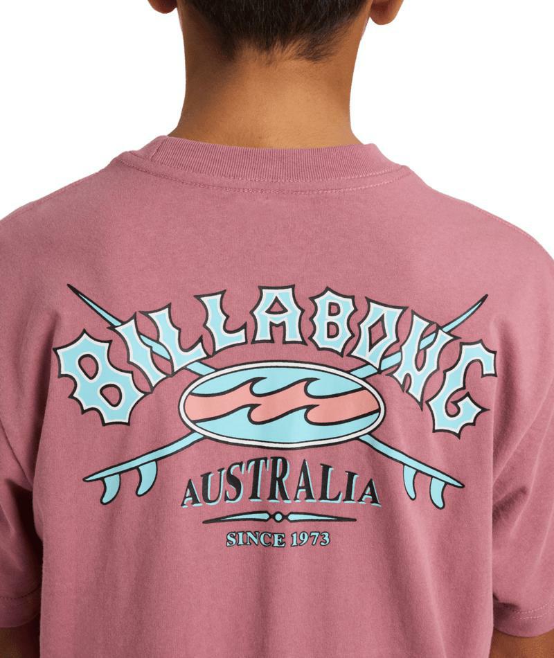 Billabong Boys Heritage Arch Ss Red Dahlia. Billabong Tees in Boys Tees & Boys T-shirts & Singlets. Code: UBBZT00350