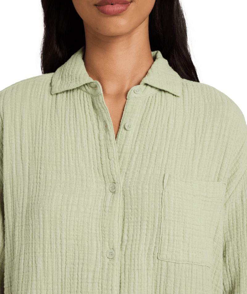 Billabong Wanderer Ls Wvn Shirt Crystal Green. Billabong Shirts - Long Sleeve in Womens Shirts - Long Sleeve & Womens Shirts. Code: UBJWT00275