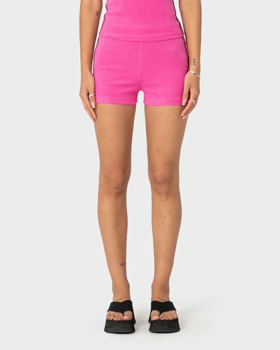 Rusty Lamar Towelling Booty Sho Fuchsia Pink. Rusty Walkshorts - Elastic Waist in Womens Walkshorts - Elastic Waist & Womens Shorts. Code: WKL0858